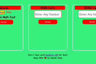 Creating Web-App for fetching facts about Numbers using React And Axios From NumbersAPI.