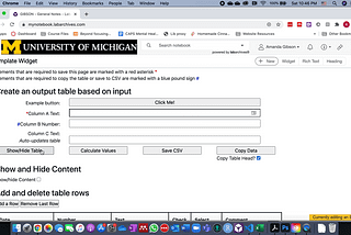 Download LabArchives Widget Content for Spreadsheets