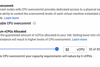 GCP — Cost savings with CPU overcommit