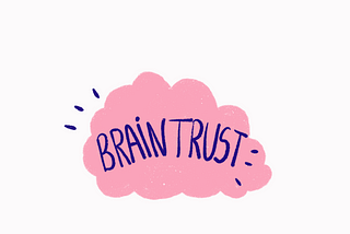 Um cérebro pulsando com a palavra braintrust destacada dentro.