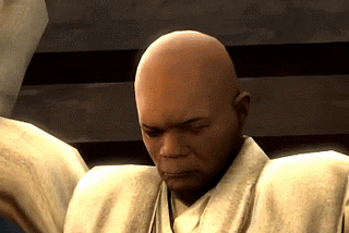 Video game glitch showing Samual Jackson shouting and shaking angrily