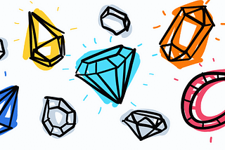 A group of sparkling diamonds