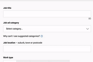 Now SEEK Suggests Categories Based on Your Role Title