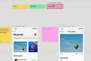 Gif showing how to create a legend manually to categorize sticky notes