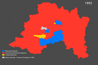 Evolución Alcaldías RM entre 1992–2012