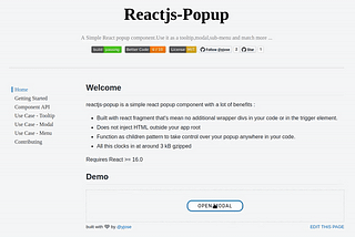 Introducing reactjs-popup 🎉 —React popup, Modals, Tooltips and Menus — All in one