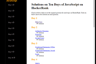 10 Days of JavaScript on HackerRank