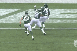 New York Jets celebrating touchdown