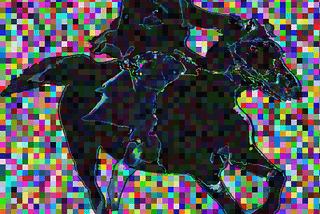 Picture of a black rider on a pixel background bringing the message of love to someone