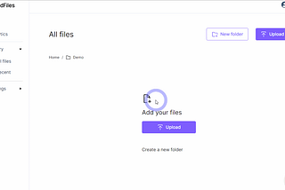 Understanding CLoudFIles file sharing tool in 10 seconds. Upload a file (any format), create a link, access it, check analytics.