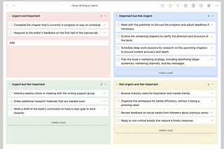Eisenhower Matrix Kanban Style