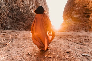 Woman in the valley