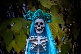 A skeleton of a mermaid.