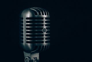 Studio microphone on dark background