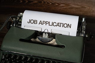 Job application on a typewriter