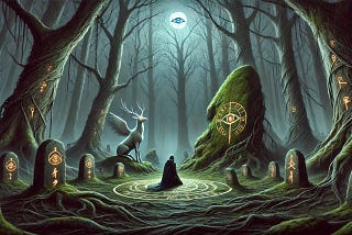 Ritual circle of runic eyes