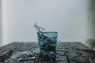 A glass of water to represent the water fasting