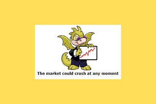 An image of a Neopets shoyru holding up a generic market chart with the text “The market could crash at any moment.”