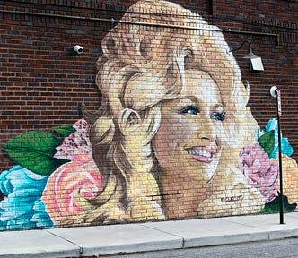Dolly Parton mural on building