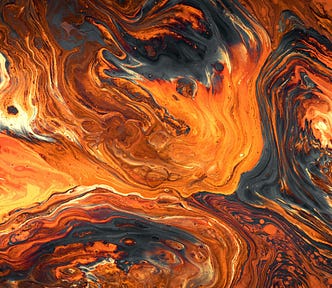 Molten lava