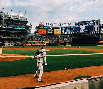 view of a baseball game