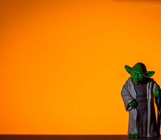 Master Yoda and orange background