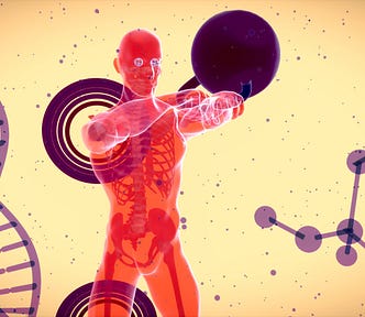 drawing of a person swinging a kettlebell