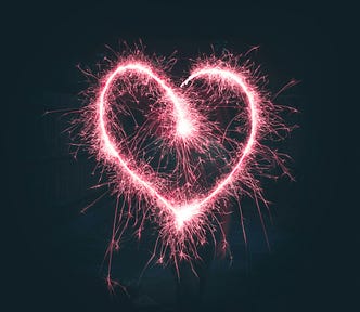 Fireworks in the shape of a heart