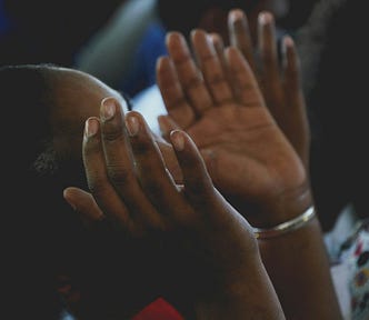 Hands lifted up in adoration