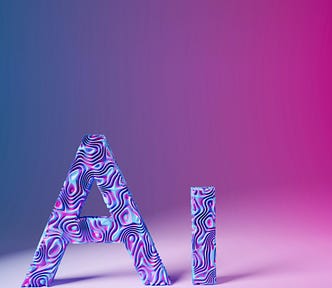 the word AI on a purple background