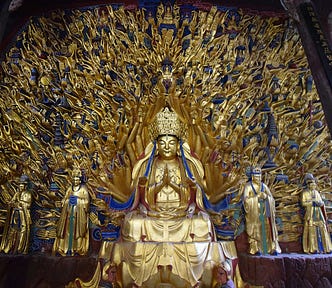 Gold statues representing wisdom