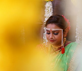 An Indian woman on her wedding day