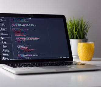 mac computer with a developer IDE