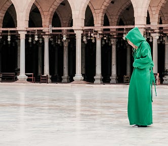 Woman at a Mosque in Cairo, Egypt.