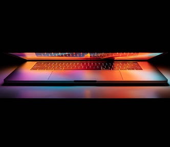 MacBook Pro in dark