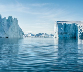 Ice melting off the coast of Greenland