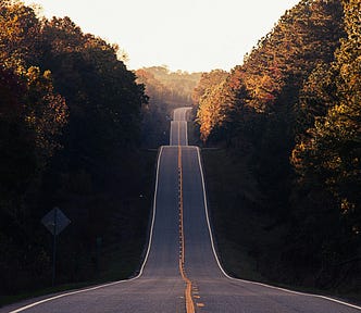 A one way road.