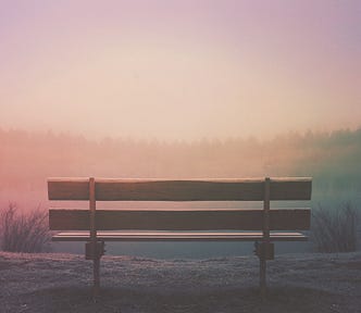 An empty bench for someone in grief