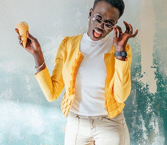 A woman trying to eat her ice cream in peace fends off questions about her personal life from her well meaning but clueless married friends.