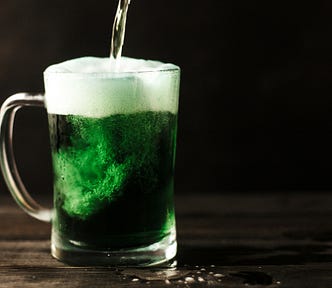 Green pint of beer