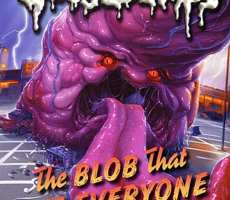 a giant blob that is eating everyone, mostly the people looking at the cover