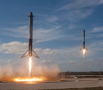 Falcon rockets landing