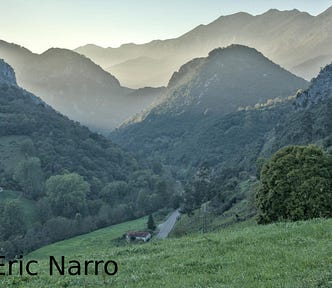 Mounts with fog in Asturias
