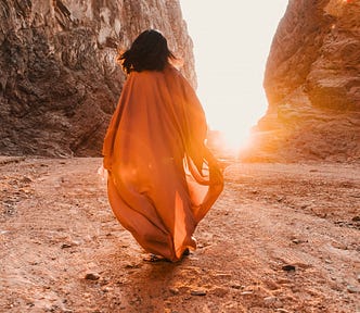 Woman in the valley