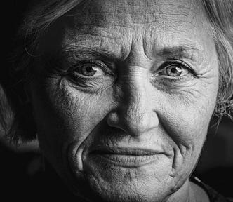 Elder woman who looks like a wise woman.