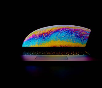 MacBook Pro in dark