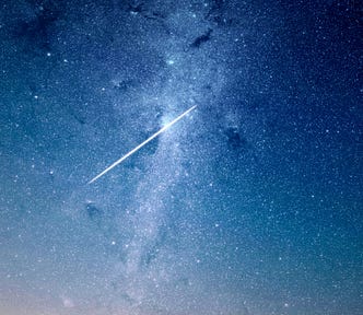 Photo of a shooting star.