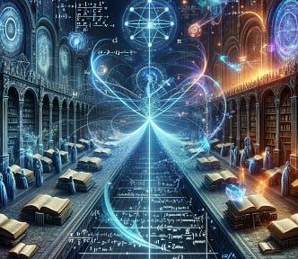 This visualization depicts two parallel worlds connected by the mathematical concept of the Laplace transform, contrasting the time domain with the frequency domain.