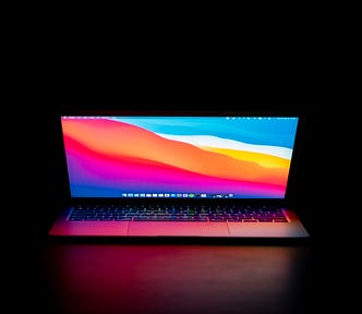 MacBook Pro in dark