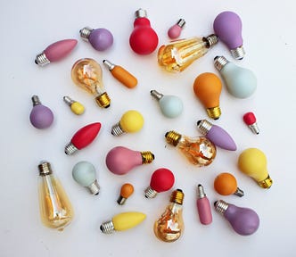 multicolored light bulbs